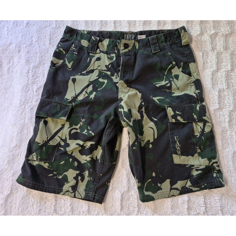 Under Armour Camo Cargo Shorts Men's Size 34 Wounded Warrior Project Brown/Green